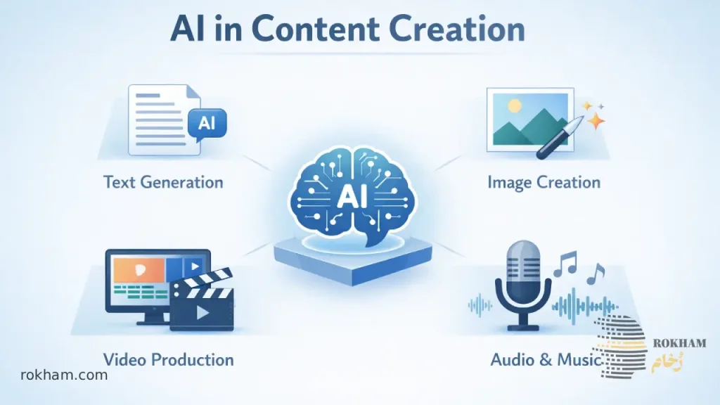تولید محتوا با هوش مصنوعی | از ایدهپردازی تا استراتژی انسانی 3 کاربردهای های هوش مصنوعی در محتوا