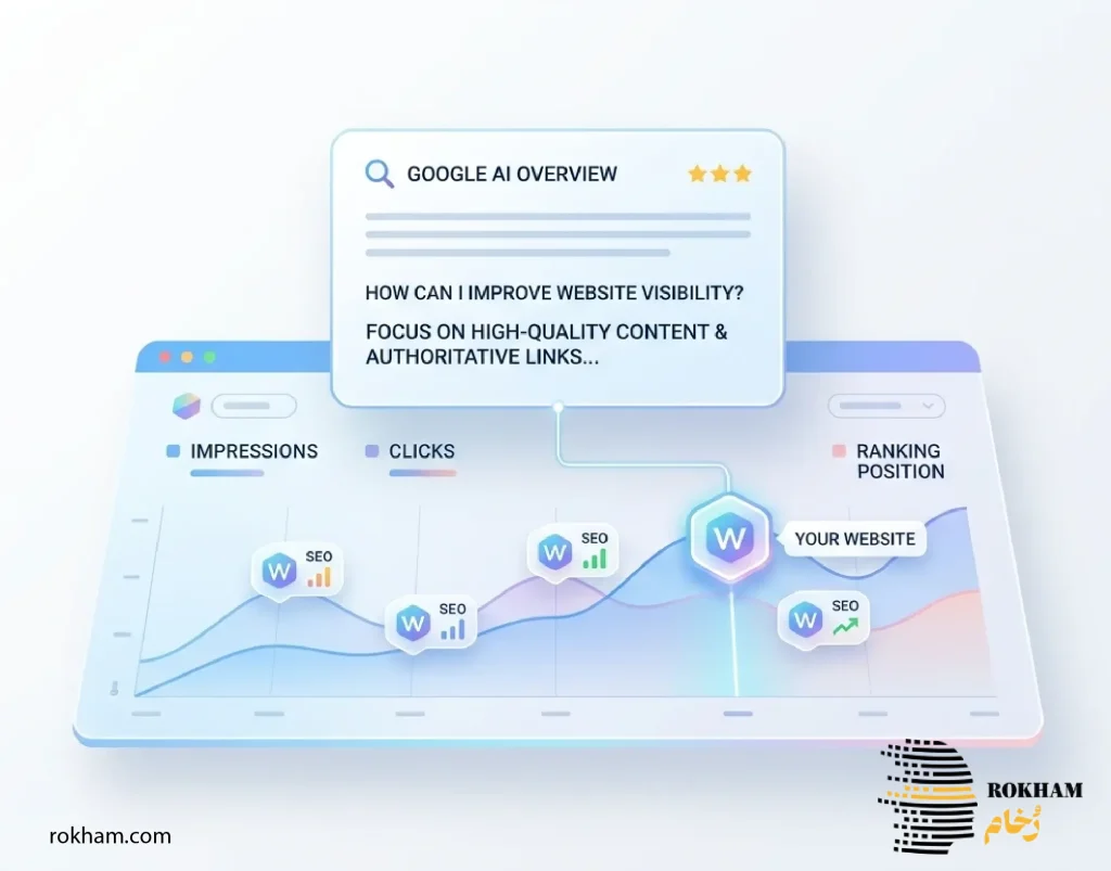 عملکرد وب سایت ها در AI Overviews - ROKHAM.COM